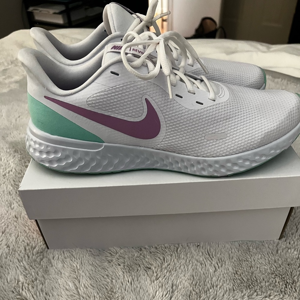 White Nike sneakers.
